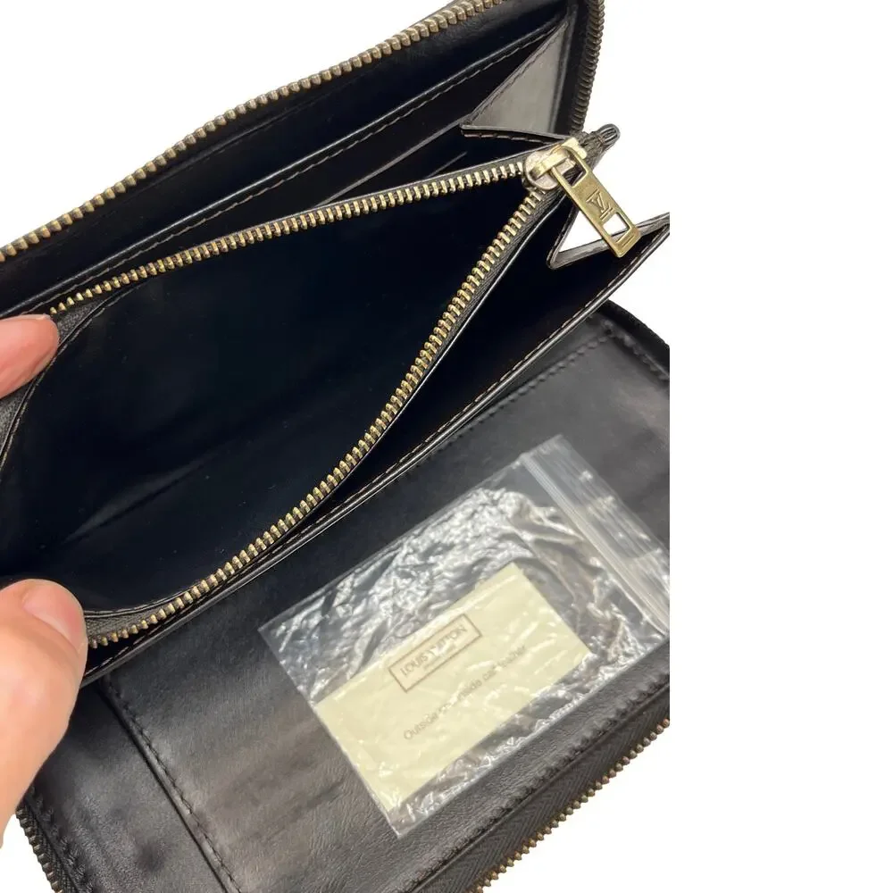 Louis Vuitton Utah Zippy Organizer Brown Leather Wallet Zip Around LV Unisex